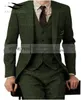 Мужские костюмы Blazers Brown Tweed Men Suits 3 штуки формальный бизнес -костюм на заказ джентльменс свадебное платье Blazer подходит для