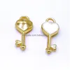Breloques Bk 300 Pcs/Lot émail amour coeur clé pendentif 7X16Mm bon pour bricolage artisanat fabrication de bijoux livraison directe 202 Dhm6C