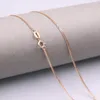 Łańcuchy Real 18K Rose Gold Naszyjnik Kobiet Szczęściego Łańcuchu 15,7 cala 1,1 mmw 2,1-2.5g