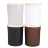 200ml Candles Holder Glass Cup Containers With Bamboo Lid Scented Candles Jar Home DIY Candle Making Accessories