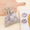 Storage Bags Natural Linen Burlap Bag Jute Gift Drawstring With Handles Packaging Party Favor Candy
