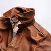 Men's Leather Faux Quality Super Coat Genuine Cow Cowhide Stylish Durable Vintage A2 Jacket 230213