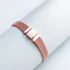 Rose Gold Strap style Mesh Bracelets for Pandora Real Sterling Silver Fashion Wedding Jewelry For Women Girlfriend Gift Charms Bracelet with Original Box