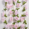 Dekorativa blommor 2.2m konstgjorda körsbärsblommor Silk Flower Garland Rattan Vines Diy Crafts Wedding Home Wall Decoration Party Favor