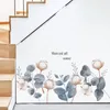 Wall Stickers Cotton Branches Pvc For Staircase Corridor Decoration Watercolour Art Murals Removable Bedroom Decals