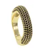 Обручальные кольца Стекики Сталочка Объединение CZ Band Ring Micro Pave Gold 5 Colors Уникальные дизайнерские ювелирные украшения