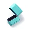 Jewelry Boxes European Romantic Blue Leather Jewelry Gift Box Ring Box Necklace Pendant Box for Ring Pendant Packaging Storage 230211