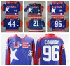 USA Film 21 Dean Portman Jersey Hommes Hockey sur glace Vintage 96 Charlie Conway 44 Fulton Reed Home Blue All Stitched University Livraison gratuite