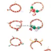 Perlé Nouveaux Cadeaux De Noël Bracelet Père Noël Bonhomme De Neige Bonbons Usine Vente Directe Drop Delivery 202 Dp3