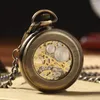 Pocket Watches Men's Smooth Transparent Watch Chains Steampunk Hand-winding Skeleton Mechanical Fob for Men Women Gifts Reloj