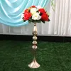 Dekorativa blommor guldmetallljushållare för bröllop hem dekoration vas ljusstake väg bly candelabra centrepieces