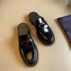 Monolith Soft Cowhide Dress Shoes Woman Designer Loafers Rubber Platform Sneakers Black Shiny Borsted Leather Slipper Thick Chunky Round Bottom Shoe