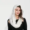 Halsdukar couverture ryska ortodoxa spets kvinnor halsduk mode huvudduk blommor broderi foulard femme kläder full täckning