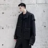 Männer Jacken Männer Niet Vintage Mode Lässig Lose Kurze Jacke Männliche Frauen Koreanische Streetwear Schwarz Mantel OberbekleidungHerren