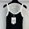 Runway Dresses Designer 23ss Women's Wool Knits Dress Shirts with Letter Buttons Girls Milan Tank Top A-line Bodycon Sleeveless High End Pullover Shirt Tee URRM