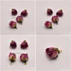 Charms Rose Red Epoxy Real Brincho
