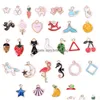 Charms 30Pcs/Set Enamel Animal Moon Star Fruit Pendant Craft For Diy Jewelry Bracelet Necklace Making Drop Delivery 202 Dheis