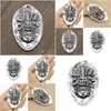 Charms 1Pcs 43X67Mm Chief Pendant Antique Sier Color For Jewelry Making Findingscharmscharms Drop Delivery 202 Dhjuq