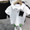 Kledingsets kinderset jaar peuter kinderen zomerkleding babyjongens korte mouw rapel t -shirts topsshorts outfits set kindersportpak