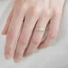 밴드 반지 Ustar Square Cubic Zirconia Midi Rings for Women Fashion Jewelry Gold 약혼 반지 여성 Anel 선물 액세서리 G230213