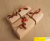 100 Stück schwarzbraune Kraftpapierboxen zum Backen von Lebensmitteln, Karton mit Schleife, Kekse, Geschenkboxen, Mondkuchen, Schokoladenverpackung