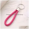 Key Rings Leather Rope Alloy Fashion Men Women Chains Handmade Weave Car Pendant Holder Valentine Day 0 46Jh J2B Drop Delivery Jewelr Dhcdi