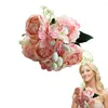 Decorative Flowers Artificial Peonies 5 Heads Faux Fake Floral Arrangements Flower Centerpieces For Table Home Decor Indoor