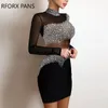 Party Dresses Women Elegant Decor Sheer Mesh Bodycon Dress 230211