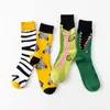 Femmes chaussettes mode couleur hommes en Tube Ban cheval rayé Crocodile série animale personnalisé Couple longue vente en gros