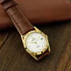 Zegarek ze ręką szanghai zegarek dla mężczyzn vintage automatyczna mechaniczna antyczna diamentowa marka 34 mm złote zegarki retro ze zegary