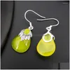 ダングルシャンデリアイヤリングLybuy 925 Sterling Sier Garnet Yellow Agates Green Drop for Ladies Delivery 202 DHA0D