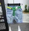 Roupas crianças crianças bebê menino manga listras shorts jeans moda casual conjunto de roupas y