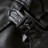 Мужские куртки Lautaro Long Black Leather Trench Coat Мужчина с длинной грудью с двойной грудью осень осень плюс.