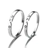 Anneaux de mariage Original fait à la main argent soleil lune Couple pour hommes femmes ouverture personnalisée cadeau d'anniversaire créatif Edwi22