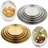Plates Stainless Steel Fruit Tableware Cake Dessert Metal Dining Disc Shallow Tray Round Plate Bone Spitting Dish