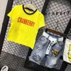 Enfants enfants vêtements costume nouveau bébé garçons ensembles été coton lettre imprimé garçon vêtements ensemble PCS t-shirt short en denim