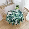 Tafeldoek 150 cm rond tafelkleed waterdicht groen tropisch palmblad pastorale keukenthee dinering cover Home Decor ZC074