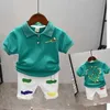 Sets Mode Kinderen Babyjongen korte mouwen Casual T-shirtshorts Katoenen set Kindersportpakken Kleding