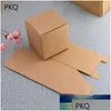 Gift Wrap 13 Sizes 50Pcs Square Kraft Carton Paper Box Small White Cardboard Packaging Craft Soap Drop Delivery Home Garden Festive Dh1C2