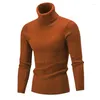 Herrtröjor Autumn och vintermän turtleneck tröja stickad tröja krage varm pullover smal casual gzb134