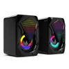 Portable Speakers X2 Stereo Sound Surround Loudspeaker with Light for Desktop Laptop PC Computer USB Powered Subwoofer