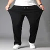 Herrbyxor överdimensionerade svart casual 10xl Sweatpants Korean Straight-ben Löst byxor plus storlek Mänkläder Fashion Streetwear Y2302