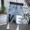 Set Vestiti per bambina Vestiti per bambina per bambini Tuta modello cartone animato Camicia semplice con stampa di lettere Pantaloncini di jeans anni