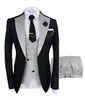 Męskie garnitury Blazers Slim Fit Moda 3 sztuki Mężczyźni Suit Formal Business Champagne Beige Beige Tuxedos na weselne pana młodego Blazerpantsvest 230213