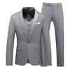 Mäns kostymer blazers klassiska modemän 3 -stycken kostym för bröllop groomsmen smal fit prom tuxedo svart grå affärsbyxa