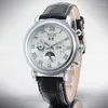 Wristwatches JARAGAR Roman Numerals Men's Watch Calendar Mechanical Fashion Trend Leather Belt