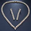 Bröllopsmycken uppsättningar Emmaya utsökta kubiska zirkoniumbröllopsfest smycken set guldfärg av hög kvalitet cz brudhalsband örhänge 230211