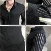 Men's Dress Shirts 2023 Men Lace Perspective Shirt Party Prom Hollow Patchwork Long Sleeve Tuxedo Nightclub Casual Social