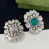 Kadın için Tasarımcı Küpe Dsgreen Beyaz Gem Rhinestone Lüks Saplama Küpe Kişilik Kişilik Kız Bayanlar Küpe Küpe Düğün Hediye Takı Yüksek Qua