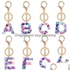 Key Rings Fashion Keychain Pendant Metal Chain Resin For Man Women Car Keyring Simple Name Diy Accessories Jewelry Gift 1036 T2 Drop Dhar6